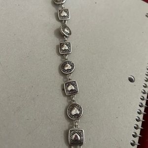 Women’s vintage Brighton Heiress Crystal Two Tone Square Link Bracelet.